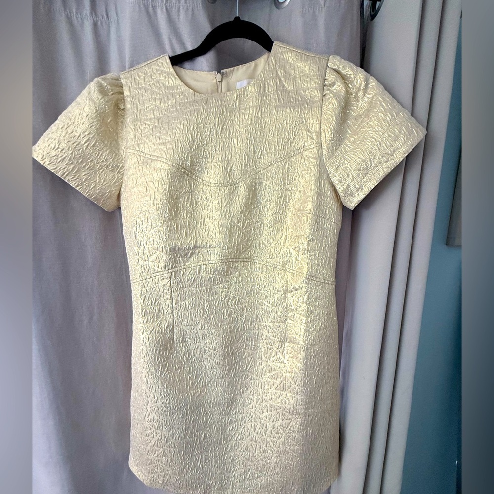 NWT Loft Gold & Cream Textured Dress, size 6